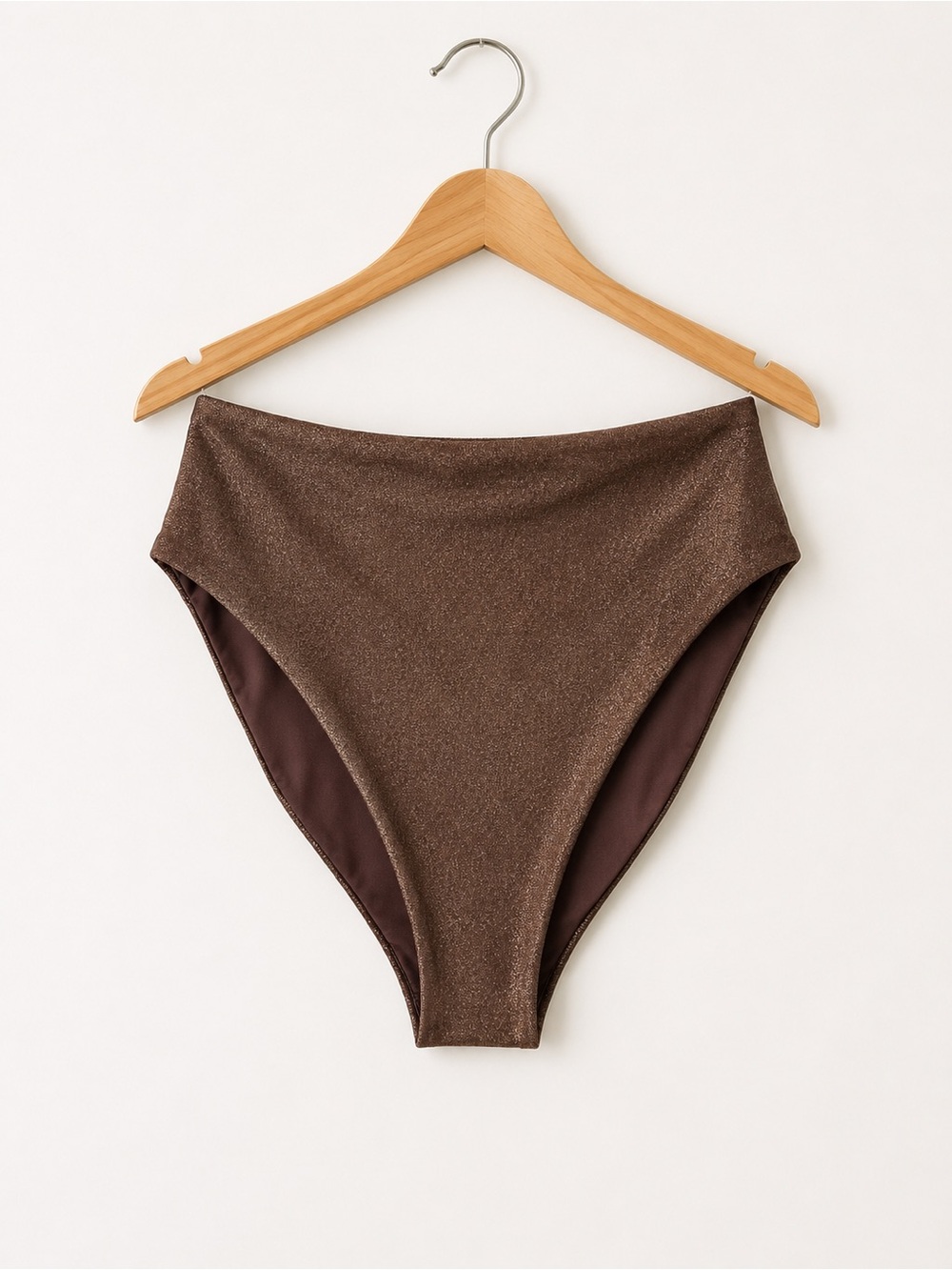 SKATIE Kelly High Rise Metallic Bronze Brown Bikini Bottom Size L